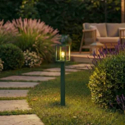 Lucande Bolardo luminoso Ferda, 100 cm, verde, IP44
