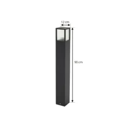 Lucande Bolardo luminoso Klemens, 90 cm, negro, metal, IP54