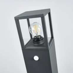 Lucande Bolardo luminoso Klemens, 65 cm, sensor, antracita, E27