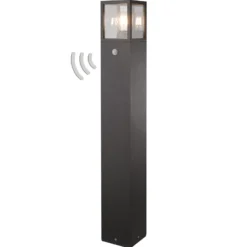 Lucande Bolardo luminoso Klemens, 90 cm, sensor, antracita, E27