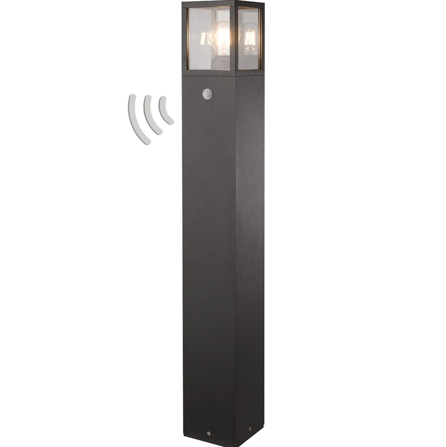 Lucande Bolardo luminoso Klemens, 90 cm, sensor, antracita, E27