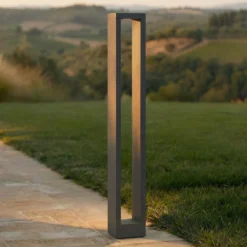 Lucande Bolardo luminoso LED Jupp, 90 cm, antracita, metal, IP54