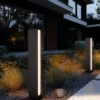 Lucande Bolardo luminoso LED Lirka, 2 luces, gris, metal, 60 cm