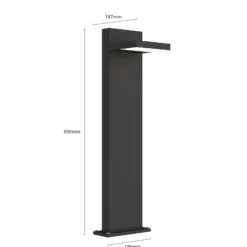 Lucande Bolardo luminoso LED Silvan, 65 cm, antracita, metal