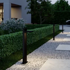 Lucande Bolardo luminoso LED Silvan, 65 cm, antracita, metal