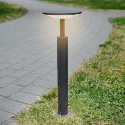 Lucande, bolardo luminoso LED Fenia, 60 cm, antracita, IP65