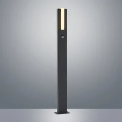 Lucande, bolardo luminoso LED Virgalia, detector de movimiento, 100 cm, IP54