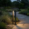 Lucande Bolardo luminoso LED Jupp, 60 cm, antracita, metal, IP54