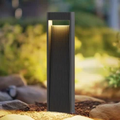 Lucande, bolardo luminoso LED Tavion, 60 cm, antracita, IP65