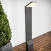 Lucande, bolardo luminoso LED Nevio, 60 cm, antracita, metal