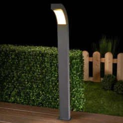Lucande Bolardo luminoso LED Lennik, 100 cm, antracita, metal