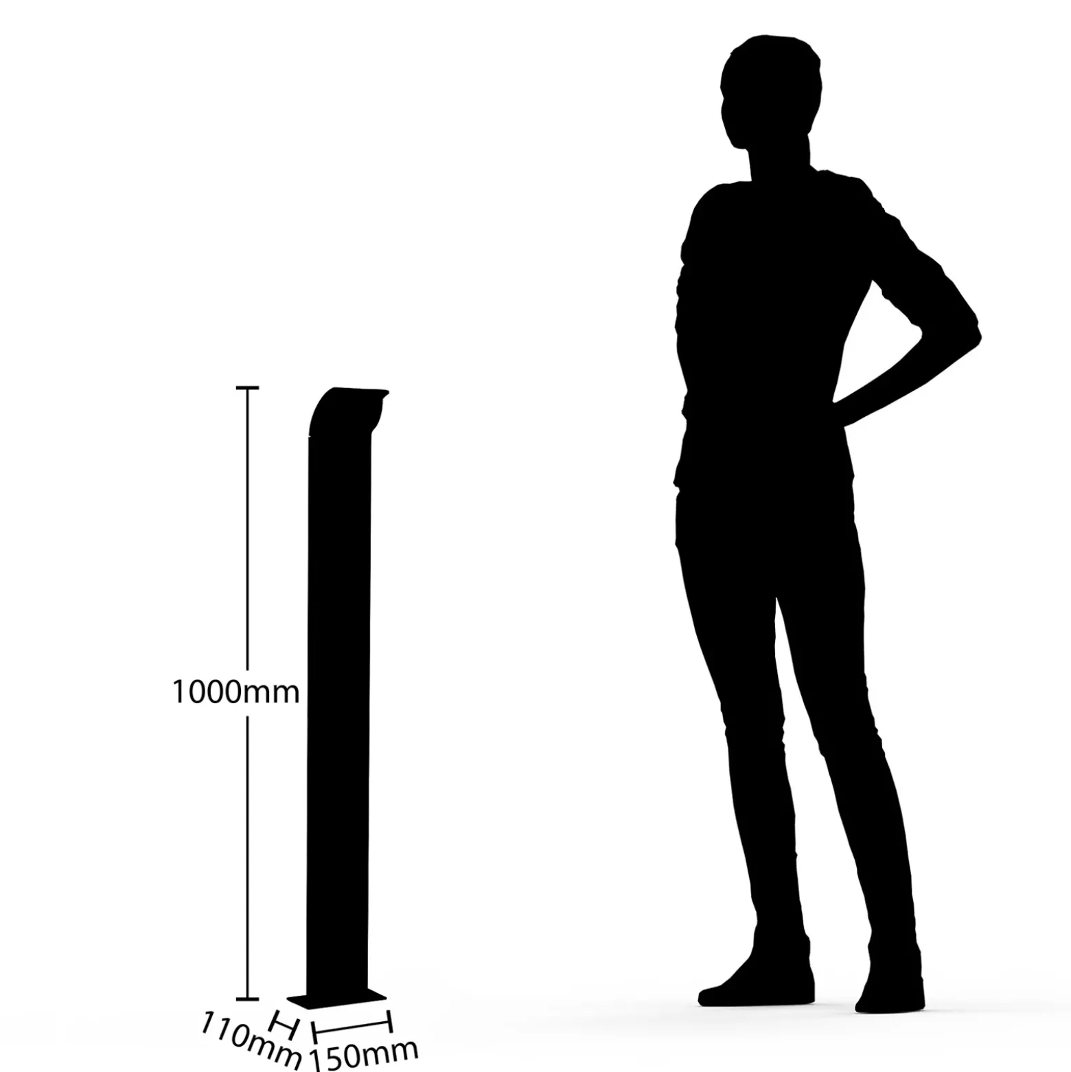 Lucande, bolardo luminoso LED Tinna, 100 cm, antracita, IP65