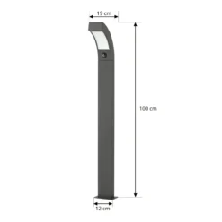 Lucande Bolardo luminoso LED Lennik, sensor, 100 cm, antracita