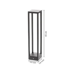 Lucande Bolardo luminoso LED Carlota, antracita, 65 cm, metal