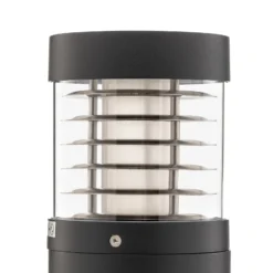 Lucande Bolardo luminoso LED Lucius, 65 cm, antracita, metal, IP54
