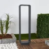 Lucande, bolardo luminoso LED Ninon, 80 cm, antracita, metal