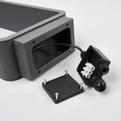 Lucande, bolardo luminoso LED Ninon, 80 cm, antracita, metal