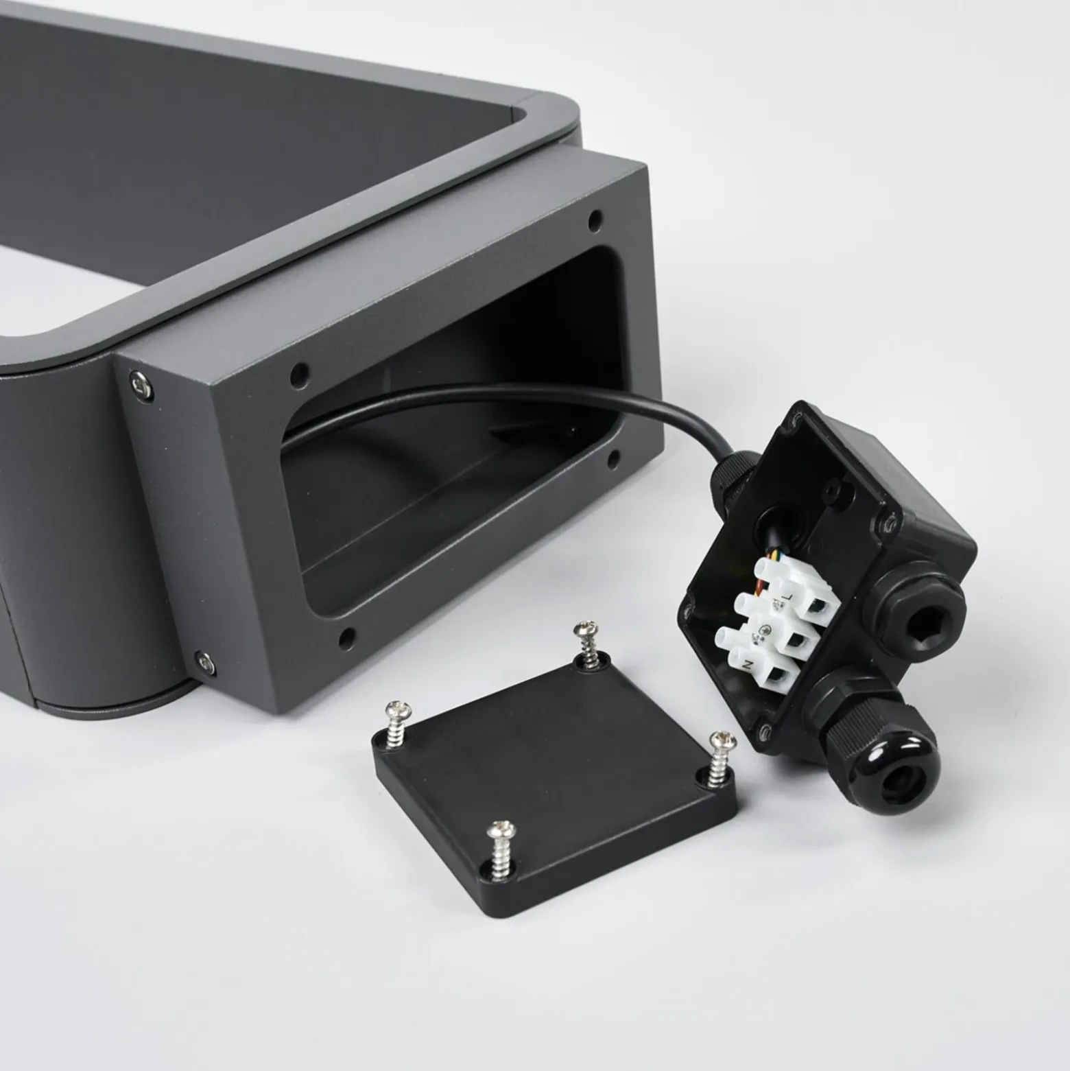Lucande, bolardo luminoso LED Ninon, 80 cm, antracita, metal