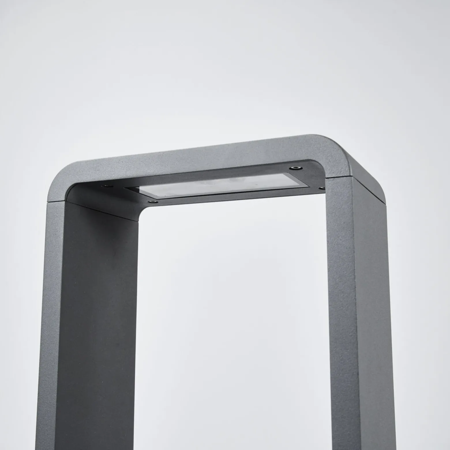 Lucande, bolardo luminoso LED Ninon, 80 cm, antracita, metal
