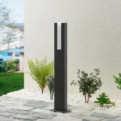 Lucande, bolardo luminoso LED Virgalia, 65 cm, IP65, antracita