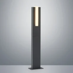 Lucande, bolardo luminoso LED Virgalia, 65 cm, IP65, antracita