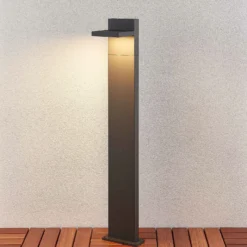 Lucande Bolardo luminoso LED Silvan, 100 cm, antracita, metal