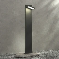 Lucande Bolardo luminoso LED Silvan, 100 cm, antracita, metal