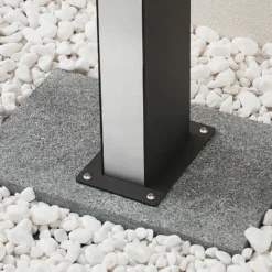 Lucande Bolardo luminoso LED Aegisa, 80 cm, antracita, metal, IP54