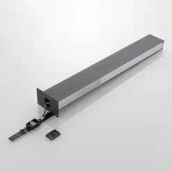 Lucande Bolardo luminoso LED Aegisa, 80 cm, antracita, metal, IP54