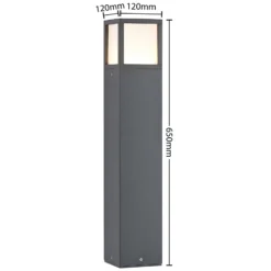 Lucande, bolardo luminoso LED Dewari, 65 cm, gris oscuro, IP54
