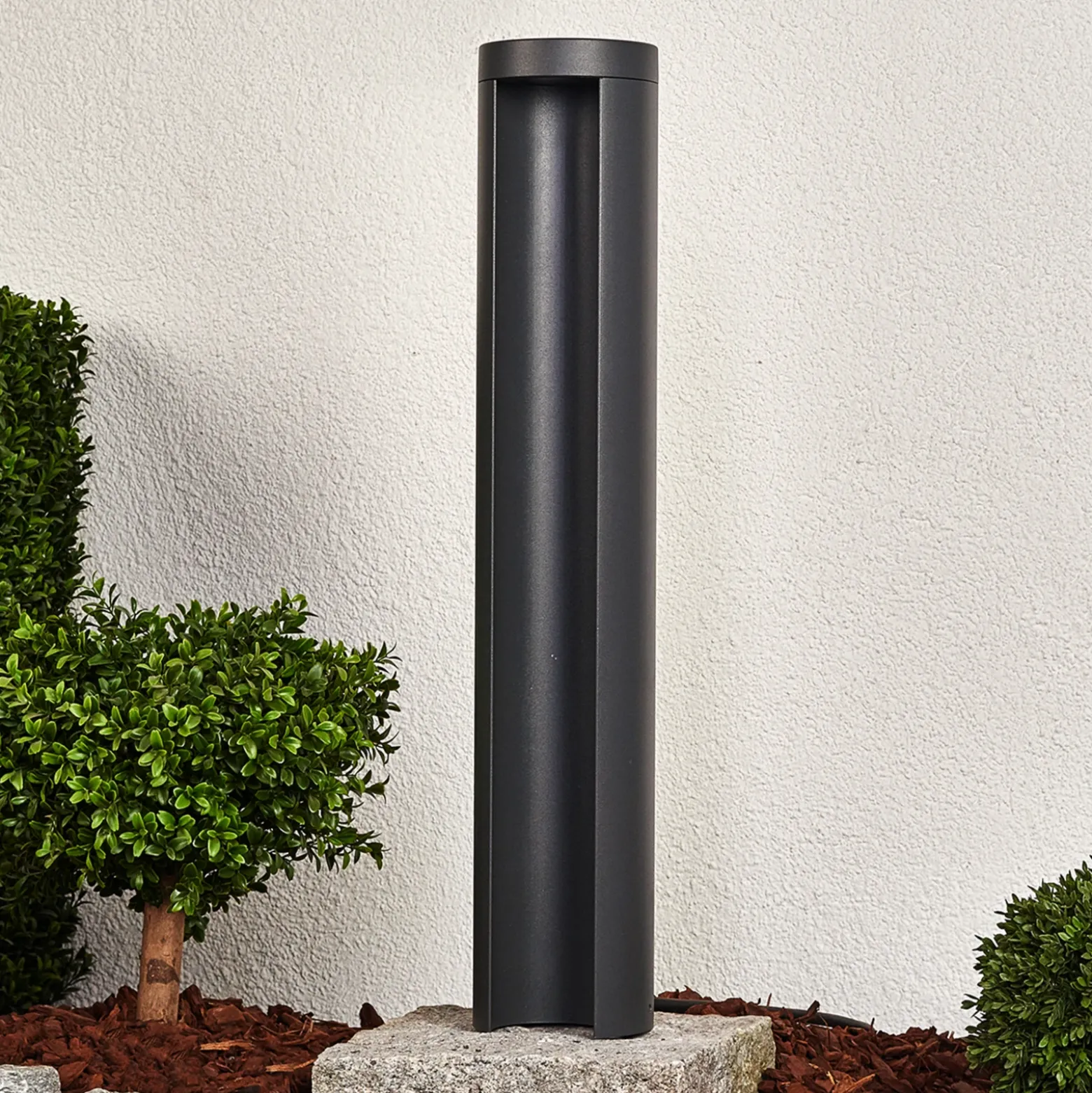 Lucande, bolardo luminoso LED Jaron, 65 cm, antracita, IP54