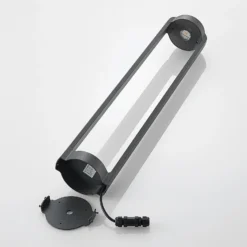 Lucande, bolardo luminoso LED Habsa, 80 cm, antracita, metal