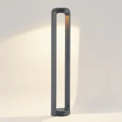 Lucande, bolardo luminoso LED Habsa, 80 cm, antracita, metal