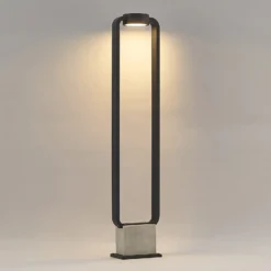 Lucande, bolardo luminoso LED Belna, 100 cm, antracita, hormigón, IP65