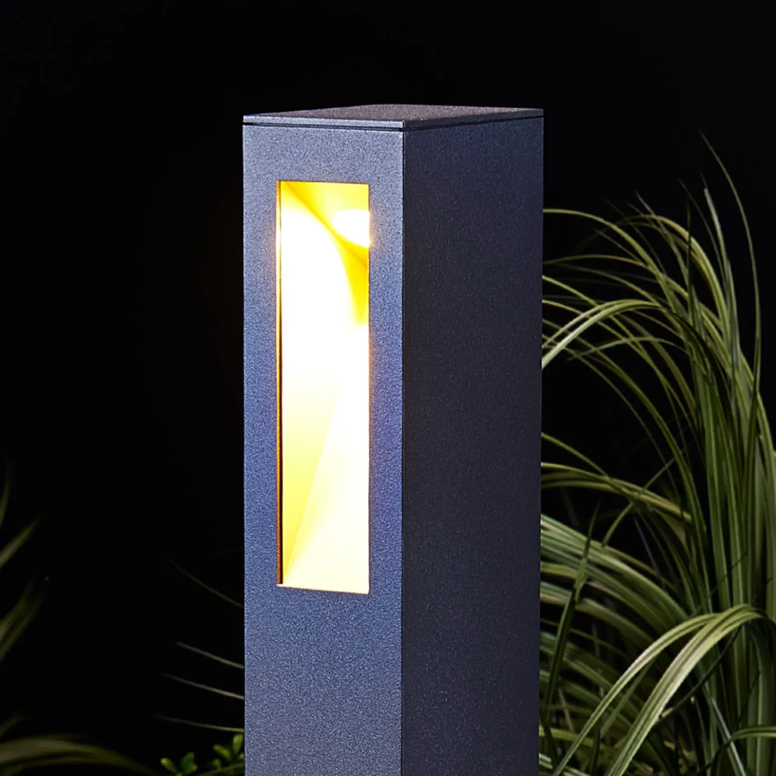 Lucande, bolardo luminoso LED Jenke, 65 cm, antracita, aluminio