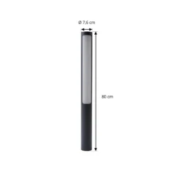 Lucande Bolardo luminoso LED Tuberia, antracita, metal, 80 cm