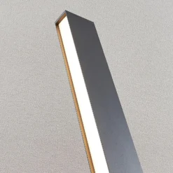 Lucande Bolardo luminoso LED Lirka, gris oscuro, metal, 60 cm