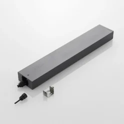 Lucande Bolardo luminoso LED Lirka, gris oscuro, metal, 60 cm