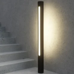 Lucande Bolardo luminoso LED Tomas, 75 cm, gris oscuro, IP54