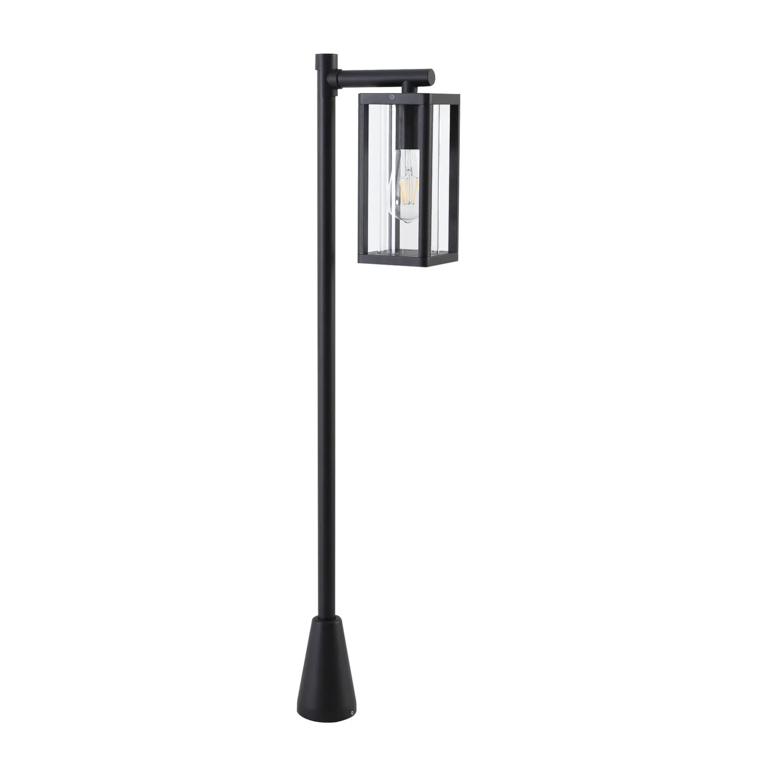 Lucande Bolardo luminoso Siveta, 100 cm de altura, negro, E27, IP65