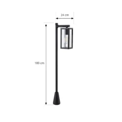 Lucande Bolardo luminoso Siveta, 100 cm de altura, negro, E27, IP65