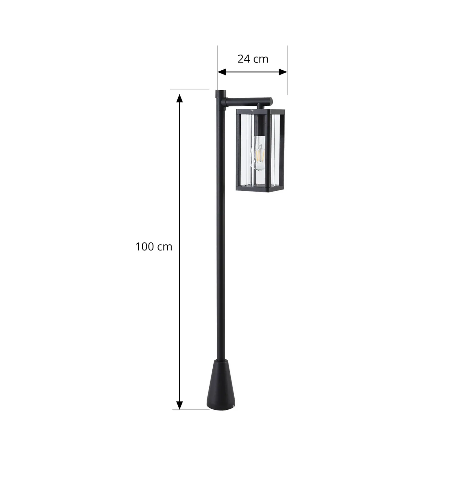 Lucande Bolardo luminoso Siveta, 100 cm de altura, negro, E27, IP65