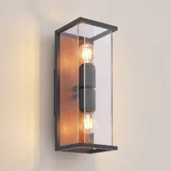 Lucande Elwin aplique, angular, 2 luces