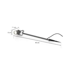 Lucande foco exterior Galina, pincho de suelo, enchufe, gris, 40 cm