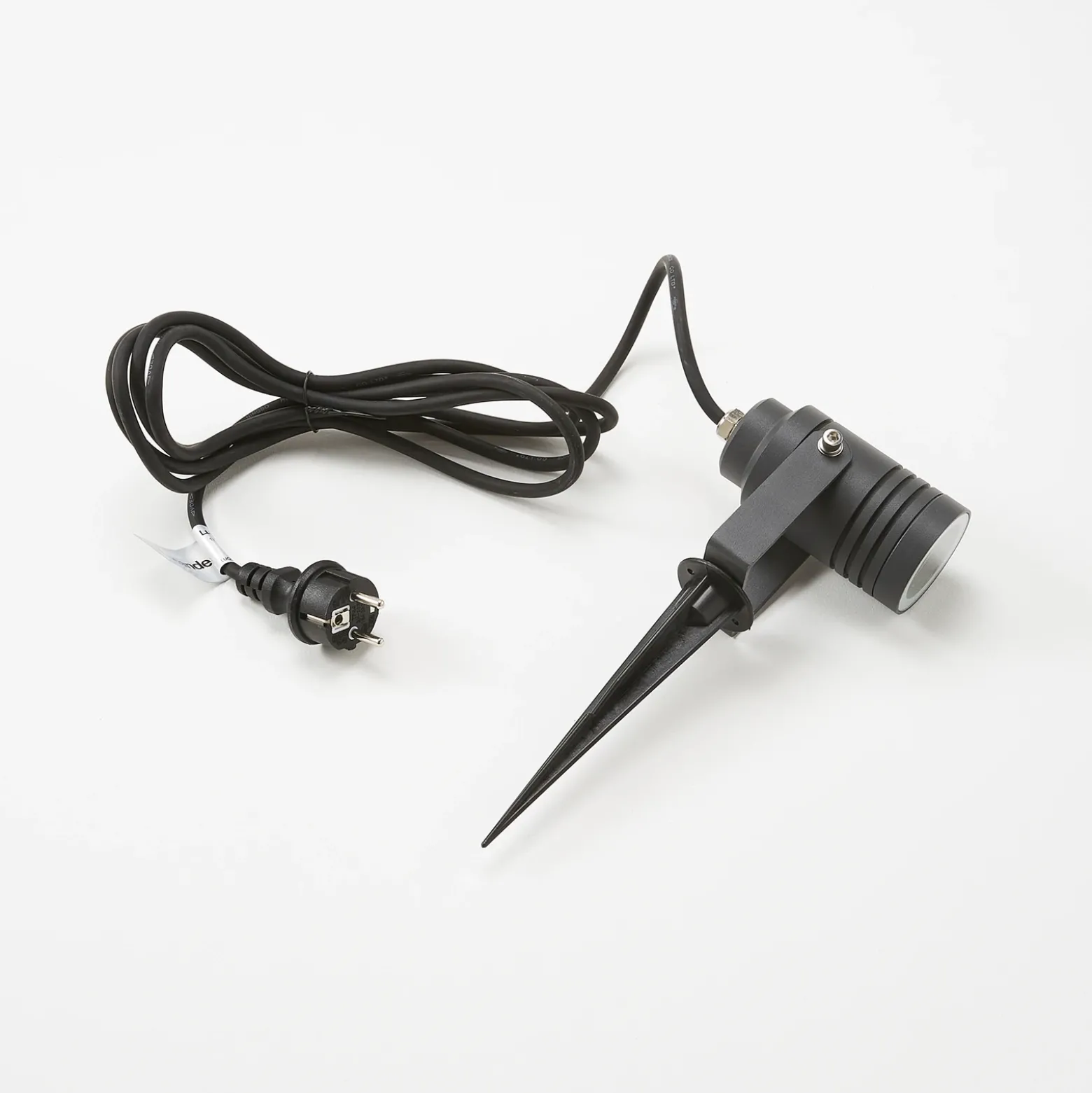 Lucande foco exterior Galina, pincho de suelo, enchufe, gris, 11 cm