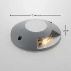 Lucande Foco LED de suelo Jeffrey, plateado, 1 salida de luz