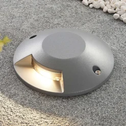 Lucande Foco LED de suelo Jeffrey, plateado, 1 salida de luz
