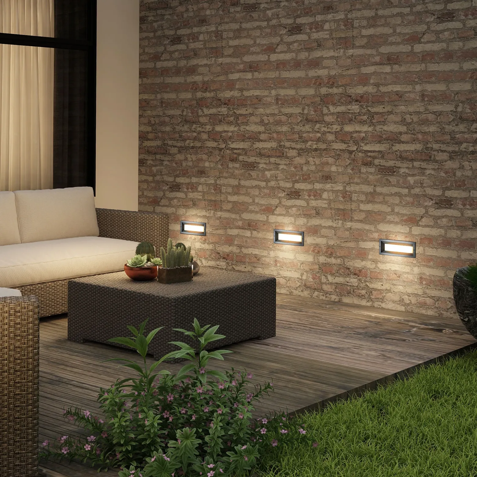 Lucande Lachlain aplique LED empotrado de exterior