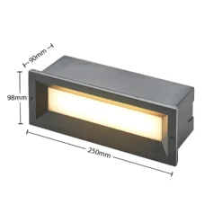 Lucande Lachlain aplique LED empotrado de exterior