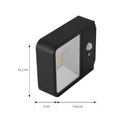 Lucande LED aplique para exterior Dava, altura 5 cm, sensor